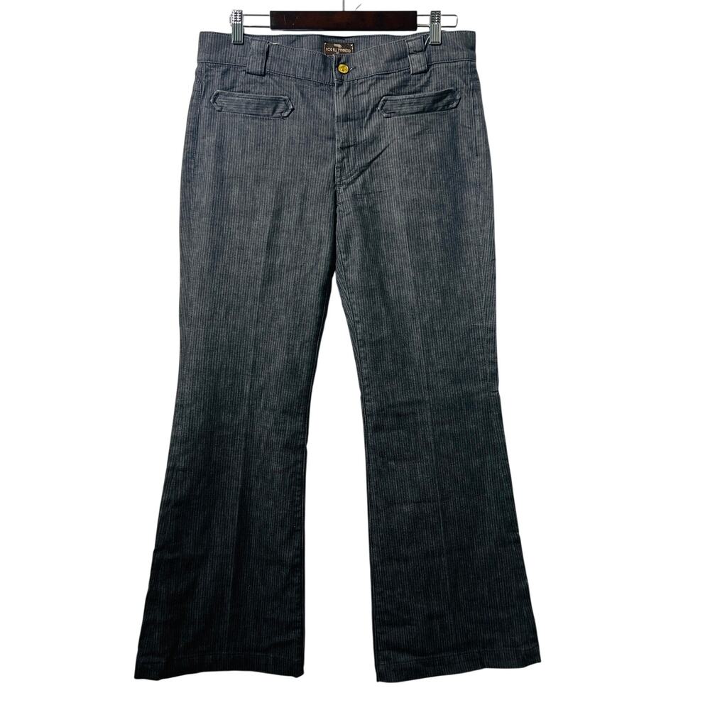 7 For All Mankind Jeans Women's Size 32 Gray Pinstripe Flare Leg Pants